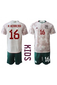 Mexico Hector Herrera #16 Babyklær Borte Fotballdrakt til barn VM 2022 Korte ermer (+ Korte bukser)